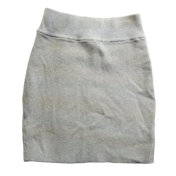 PacSun Womens Mini Pencil Knit Skirt Pull On Style  Grey  Size L - Picture 2 of 8